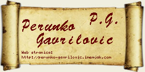 Perunko Gavrilović vizit kartica